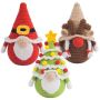 Crochet Christmas Gnome Ornament Set - Knitted Santa Reindeer & Tree