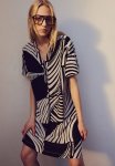 Viscose Tunic Dress - Black Patterned