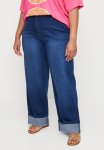 Plus The Turn Up Straight Leg Jeans - Blue