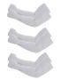 3 Pairs - Uv Sun Protection Arm Sleeves - White
