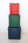Set Of 3 Red Green Blue Kists 58X56X38CM