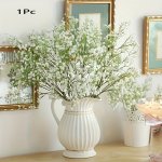 Elegant White Gypsophila Artificial Flowers - Perfect For Valentine's Day Decor Diy Wreaths And Beautiful Photo Props - Suitable