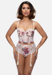 Love Of Your Life Hipster Waist Brief With Detachable Suspenders - Ivory mutli