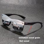 Retro Square Frameless Fashion Glasses With Colored Lenses Bamboo Legs Suitable For Men Women Outdoor Sports Parties Vacations T