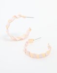 Goldair Gold Pink Paper Ridge Hoop Earrings