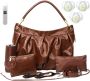 Newborn Baby Bulk Care Kit W Brown Nappy Bag Thermometer Medicine Bottle