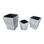 Heartdeco Smte Imitation Weaved Flower Pot Planter 3 Piece With Keychain