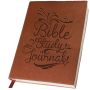 A5-BROWN Leatherette Christian Bible Study Journal NOTEBOOK-200 Pages