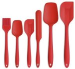Silicone Rubber Spatula Set Kitchen Utensil For Baking Cooking And Mixing - Red Mixing Spatula