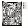 Diy Coloring Flannel Blanket 100% Polyester With 25 Color Pens-maze