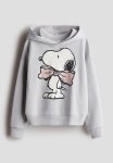 Oversized Printed Hoodie - Grey
