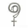 Stainless Steel Cuban Curb Necklace With Cross Pendant