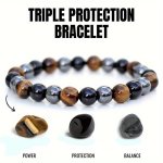 1PC Tigers Eye Black Obsidian Bracelet Fashion Tigers Eye Natural Stone Bracelet Bracelet Packs Jewelry Packs Birthday Gifts Hol