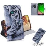 Tiger Pattern Coloured Drawing Horizontal Flip Leather Case For Motorola Moto G7 Play With Holder & Card Slots & Wallet
