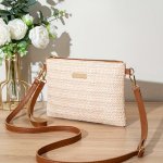 Relaxing Straw Crossbody Bag - Lightweight Zip Closure And Adjustable Strap - Perfect For Beach Travel And Everyday Wear