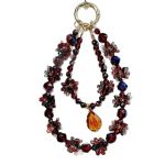 Retro Red Flower-shaped Mobile Phone Chain