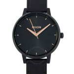 Nixon Kensington Leather Women's Watch - Black Gunmetal Grey