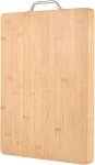 Cutting Board Natural Chopping Bamboo With Aluminum Handle Large