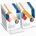 Relx Acrylic Sign Holder 8.5 X 11 Slant Back Display Stand Clear Frames Plastic Sign Holder For Store Restaurant 24 Pack