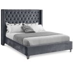 Kimberly Sleigh Bed Double -grey