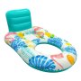 Head & Footrest Inflatable Pool Lounger With Cup Holders Flamingo Tropic
