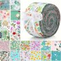 40PCS Jelly Roll Fabric Strips For Quilting 6.48CM Precut Floral Quilt Fabric Strips Roll For Diy Craft Patchwork