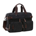 Unisex Canvas Multi-Functional Laptop Bag - Dark