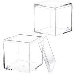 2 Pack Clear Acrylic Storage Box With Lid For Tiny Jewelry Candy PILL-6.5CM