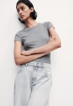 Ribbed Modal-blend T-Shirt - Grey Marl