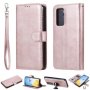 For Huawei P40 2 In 1 Solid Color Detachable Pu Leather Case With Card Slots & Magnetic Holder & Photo Frame & Wallet & Strap Rose Gold