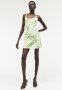 Strappy Dress - White Palm Leaves