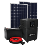 SD012 Solar Off Grid System. P.sign 1000W INVERTER.12V100AH Lithium Batt Solar Panels 100W X2