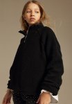 Pile Zip-top Sweatshirt - Black