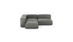 Three Module Corner Sofa - Leather - Light Grey - 241CM X 199CM