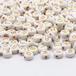 Dahi 2000PCS Round Acrylic Gold Alphabet Beads A-z Cube Letters Beads For Bracelets Necklaces Jewelry MAKING4 7MM 2000PCS
