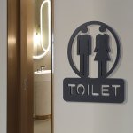 Chic 14.99CM Black Acrylic Toilet Sign - Durable Attractive Restroom Doorplate With Easy Installation