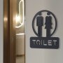 Chic 14.99cm Black Acrylic Toilet Sign - Durable Attractive Restroom Doorplate With Easy Installation
