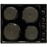 U156B 600MM Black 4 Plate Solid Hob