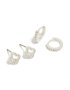Silver Plated Cubic Zirconia Flower Huggie Earrings