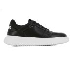 Low Top Leather Sneakers -black