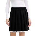 Contrast Knit Skirt -black
