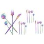 Branded 24-PIECE Stainless Steel Loose Flatware Set Rainbow