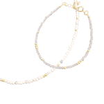 Goldair Gold & White Matching Beaded Set - White