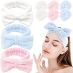 Solid Color Butterfly End Headband Wristband Set Women's Wash Beauty Makeup Headband Wrist Flannel Hair Accessories Headwear Fac