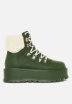 Kaldor Fur Platform Boot - Khaki