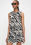 Edit Tie Front Printed Pull On Shorts - Black Ecru Zebra