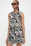 Edit Tie Front Printed Pull On Shorts - Black Ecru Zebra