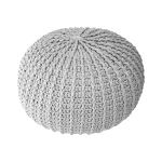 Light Grey Round Floor Pouf