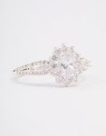 Silver Plated Opulent Statement Ring - M l