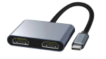 2 In 1 Usb-c To Dual 4K 60HZ HDMI Multi Monitor Adapter Converter
